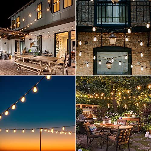 SUNTHIN Solar String Lights, 50ft Solar Patio Lights with 24 Shatterproof G40 LED Bulbs, Waterproof Solar Powered Outdoor Lights for Backyard, Garden, Deck, Porch, Pergola, Pool, Camping, Party