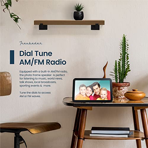Bluetooth Speaker with FM Radio Customizable Picture Frame Wireless Speaker Wireless Rechargeable Custom Photo Frame Portable Bluetooth Speaker Loud HD Stereo Sound Rich Bass Black
