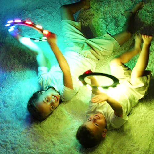 TOSY Flying Ring - 16 Million Color RGB or 12 LEDs, Super Bright, Lost Mode, Auto Light Up, Safe & Soft, Waterproof, Lightweight Frisbee, Birthday, Camping & Outdoor/Indoor Gift Toy for Boy/Girl/Kid