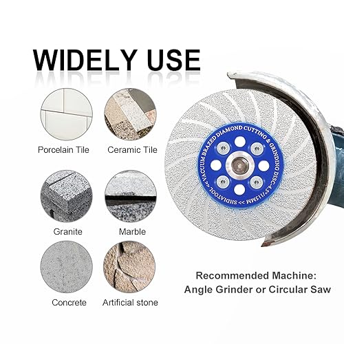 SHDIATOOL Diamond Cutting Saw Blade 4-Inch,Cut-Off Wheel Granite Grinding Disc 5/8 inch-11 Flange for Marble Concrete Tile Ceramic 100mm