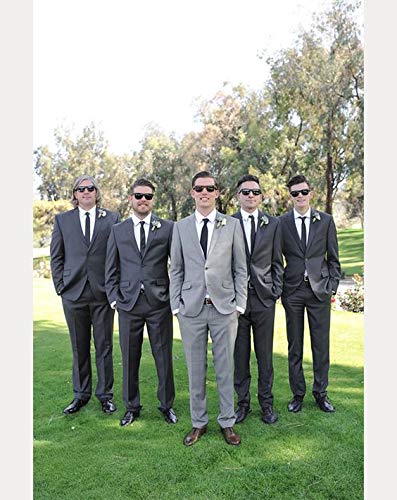 LADY&HOME Bachelor Party 7pcs Wedding Sunglasses for Groom, Best Man, Groomsmen Gifts Wedding Favor (Black)