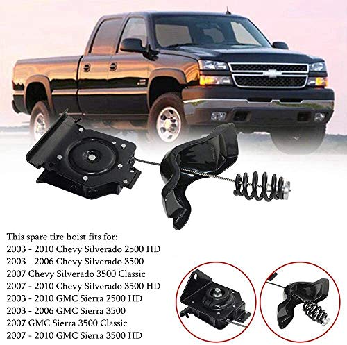 924-510 Spare Tire Winch Carrier Hoist Assembly | for 1999-2017 Chevy Silverado 1500 2500 3500 Suburban Tahoe, GMC Sierra 1500 2500 3500 Yukon, for 6 Lug Wheel | Replaces# 20870067