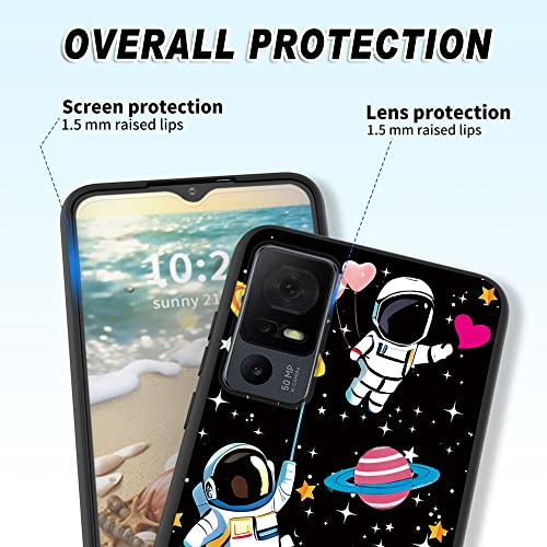 RYUITHDJP for TCL 40XE Case Cow Pint Theme with Screen Protector Detachable Stand Phone Case for TCL 40 XE Case Soft TPU Stylish Protective Cover