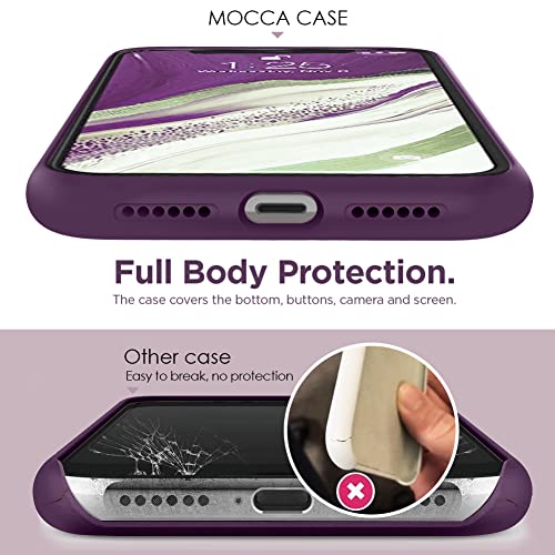 MOCCA for iPhone 11 Pro Case with Ring Kickstand | Anti-Scratch | Soft Microfiber Lining | Full-Body Shockproof Protective Silicone Case for iPhone 11 Pro 5.8inch - Purple