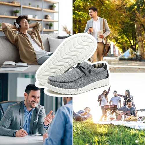 Men's Slip-on Loafers Casual Shoes Lightweight Comfortable Soft Sole Boat Shoes US 7