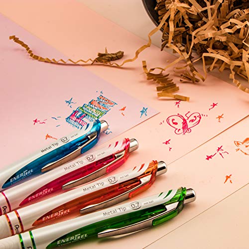 Pentel Gel Ink Pen, EnerGel Pearl RTX0.5mm, Fine Point, Needle Tip (BLN75WBP3A),Black