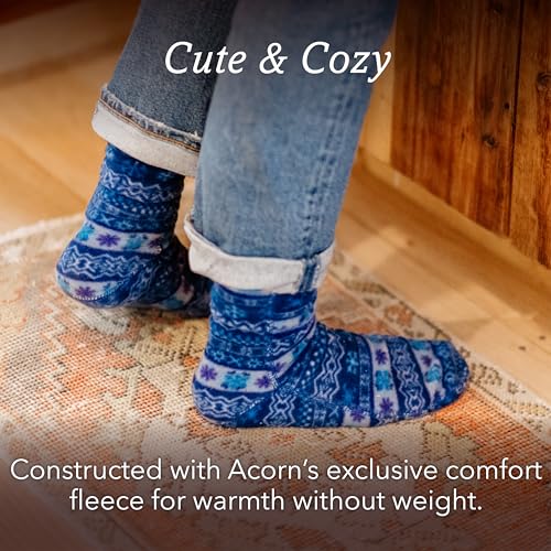 Acorn Versafit, Breathable and Moisture Wicking, Mid-Calf Fleece Sock, Charcoal Cable, 8.5-9.5 Women/7-8 Men