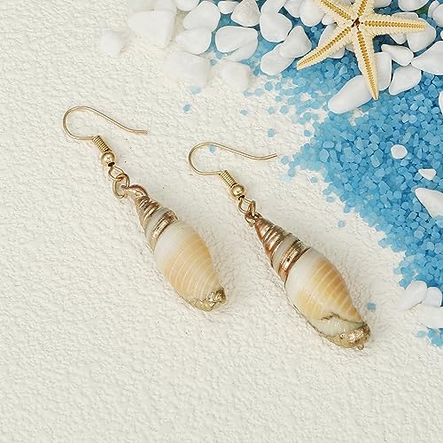 lureme Beach Jewelry Casual Seashell Conch Drop Dangle Earrings(er006199-26)