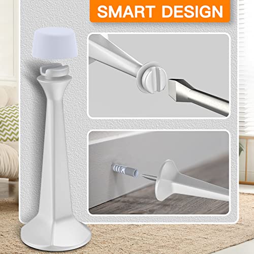 Door Stoppers for Bottom of Door - 4 Pack Door Stops with Soft Rubber Tips Wall Protector Heavy Duty Solid Rigid Door Stoppers, White