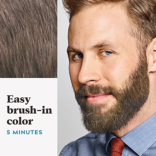 Just For Men Mustache & Beard, Beard Dye for Men with Brush Included for Easy Application, With Biotin Aloe and Coconut Oil for Healthy Facial Hair - Light-Medium Brown, M-30, Pack of 1