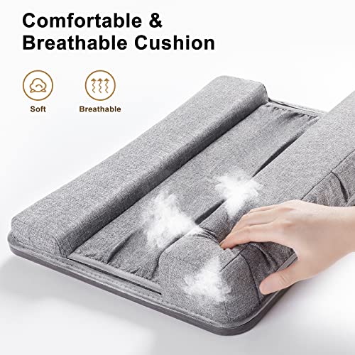 Lap Desk Laptop Bed Table: Fits up to 15.6 inch Laptop Computer lapdesk with Soft Pillow and Storage Bag - Padded Lap Work Tray and Gaming Desk on Bed - Wood Wide Writing Tray for Home Office