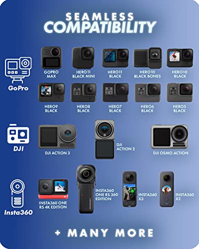 Movo GB-U80T Underwater Diving Rig with Cold Shoe Mounts, Strap - Compatible with GoPro Hero, HERO6, HERO7, HERO8, HERO9, HERO10, HERO11, Osmo Action - Scuba GoPro Accessory (XL/Tangerine)