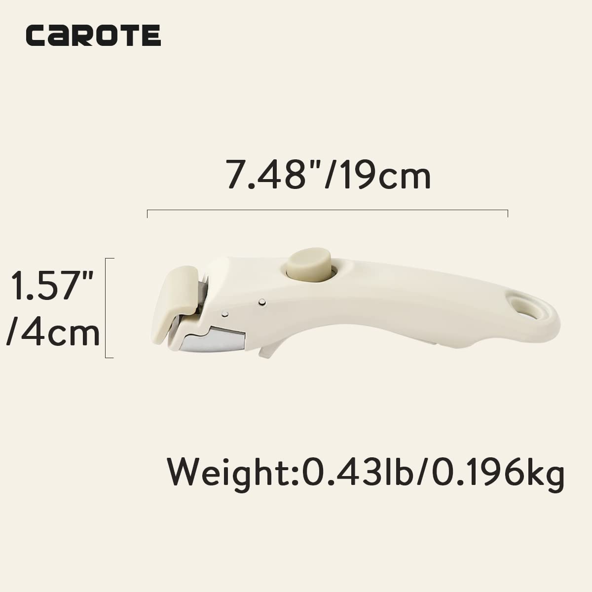 CAROTE Removable Handle White, Detachable Removable Pan Handle,Universal Pot Handle Replacement,Suitable for All Cookware