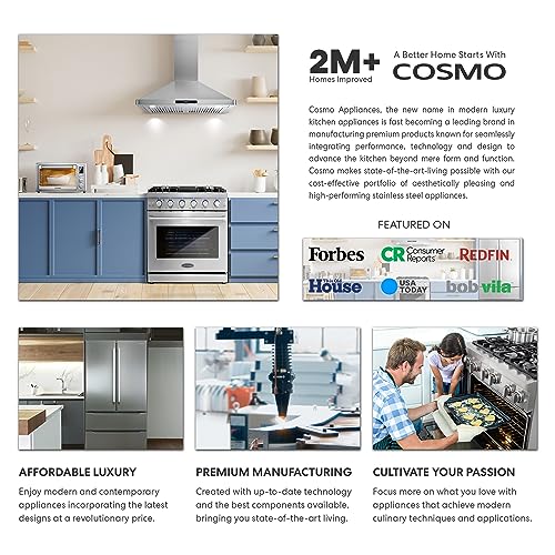 Cosmo COS-BIM22SSB Countertop Microwave Oven with Smart Sensor, Touch Presets, 1200W & 2.2 cu. ft. Capacity, 24 inch, Stainless Steel