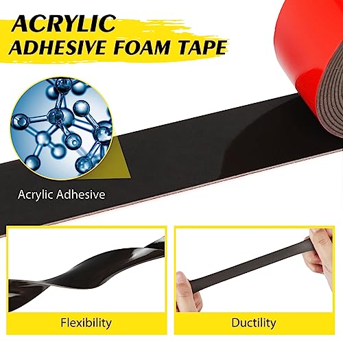 EMITEVER Double Sided Adhesive Tape Heavy Duty, Acrylic Foam Mounting 16.4FT X 1IN, Waterproof & Strong Double Stick, Strip Tape for Home Office Decor