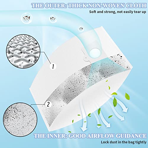 Improvedhand Replacement Type Q/C 53292 Cloth Vacuum Bags Fit for Ken-more 5055, 50557, 50558, 20-53292, 53291, 200 series, 400 series, 600 series, 700 series, 800 series Canister Vacuum Cleaner