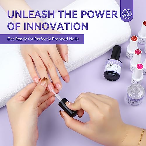 SAVILAND Nail Dehydrator and Primer: Acid-Free Natural Nail Dehydrator and Nail Primer & Protein Bonding Acrylic Nail Kit Gel Nail Polish Superior Bonding Acrylic Nail Supplies Profession Salons