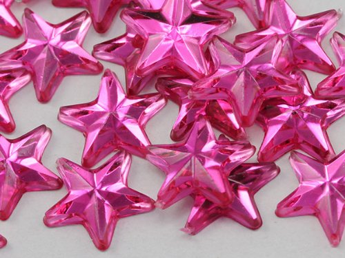 Allstarco Star Rhinestones Embelishments 15mm Flat Back Acrylic Plastic Gems for Jewelry, Crafts, Costumes, Invitations, Cosplay - 35 Pieces (Green Peridot .PD2)
