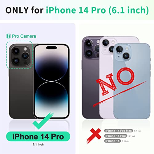 Anyisposs Phone Case for iPhone 14 Pro Wallet Case 6.1 inch Tempered Glass Screen Protector Leather Card Holder Slots Stand Cover Flip Cases Cell iPhone14Pro 5G i i-Phone i14 iPhone14 14Pro Men Blue