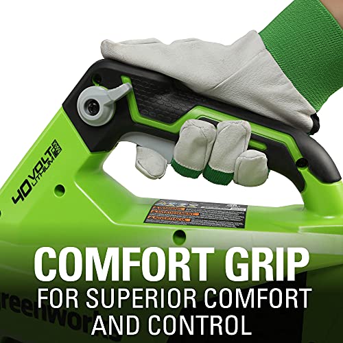 Greenworks 40V (130 MPH / 550 CFM / 75+ Compatible Tools) Cordless Brushless Axial Leaf Blower, 4.0Ah Battery and Charger Included