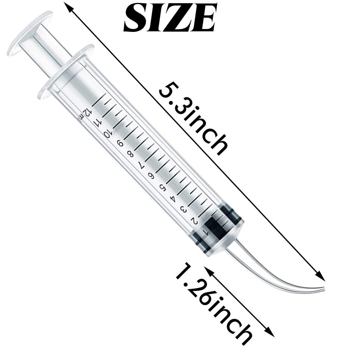 GXXMEI 15PCS 12ml/cc Dental Syringe with Curved Tip & Measurement Disposable Graduated Dental Irrigation Syringe for Oral Dental Care, Tonsil Stones Removing, Lab, Feed Small Pet