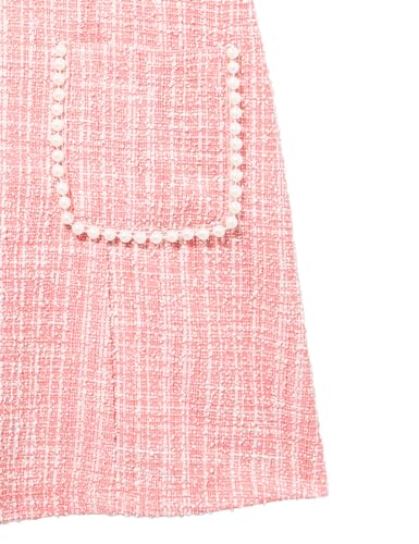 Speechless Girls' Short Sleeve Knit Boucle Dress, Coral/Ivory, 7