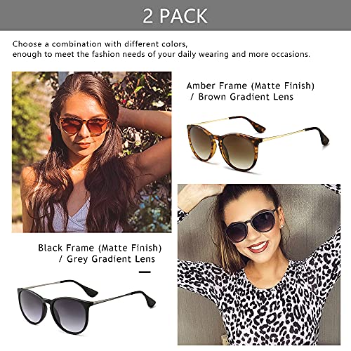 SUNGAIT Vintage Round Sunglasses for Women Men Classic Retro Designer Style SGT567OFKQCPG