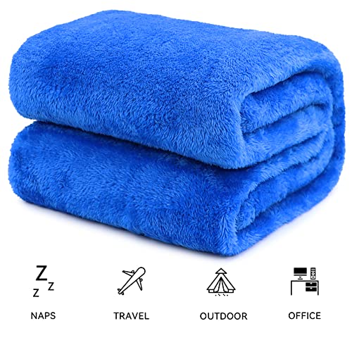 obinsm Warm Blanket Blue Soft Fleece Blankets Throw Blankets for Bed