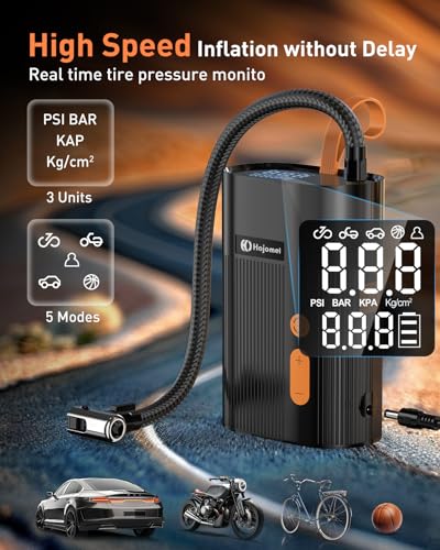 Tire Inflator Portable Air Compressor - DC12V Air Pump for Car Tire(No Battery)150PSI Tire Inflator with Pressure Gauge/LCD Screen, Car Accessories, Car Tires Pump Motorcycles Pump/Bike Pump/Ball Pump