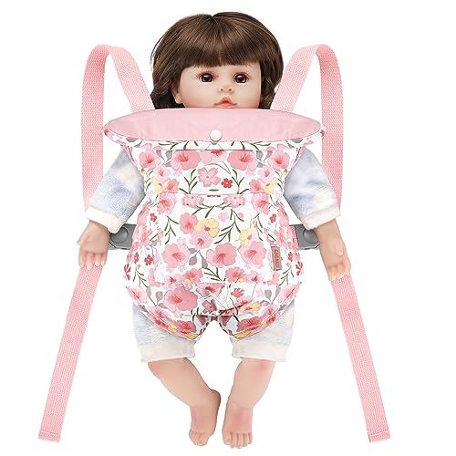 GAGAKU Baby Doll Carrier for Little Girls Baby Carrier for Dolls Reborn Baby Doll Carrier Toddlers 1-3 Years Old Babydoll Carrier - Pink Rose of Sharon