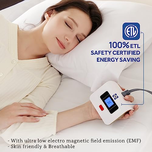 Sealy Electric Mattress Pad Twin Size, Heated Mattress Pad with 10 Heat Settings, Bed Warmer with Single Controller & Auto Off 1-12 Hours, Fit Up to 15 Inch, Machine Washable, 39"x75"