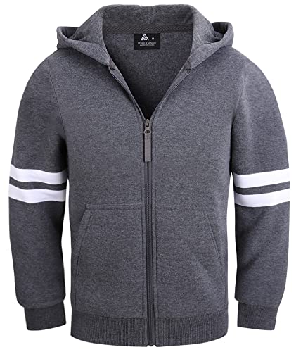 JACKETOWN Hoodie for Boys Fleece Jacket Zip Up Sherpa Lined Hooded Sweatshirts with Two Pockets 6-15 Years Old