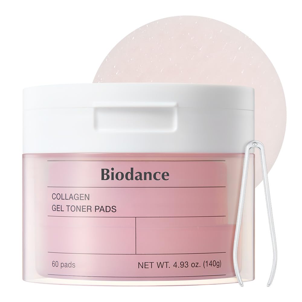Biodance Collagen Gel Toner Pads, Pore Minimizer for Face, Improving Elasticity, Plumping Toner Pads for Sensitive Skin, Pre-Soaked Pads, Korean Skin Careㅣ4.93 fl.oz.(140g)*60Pads