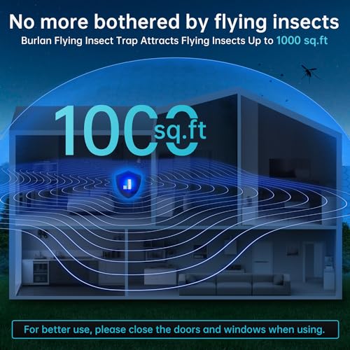 Flying Insect Trap Plug in Mosquito Bug Zapper Indoor Gnat Moth Catcher with 9W Night UV Light, 10 Sticky Glue Board Refills for Home Office White