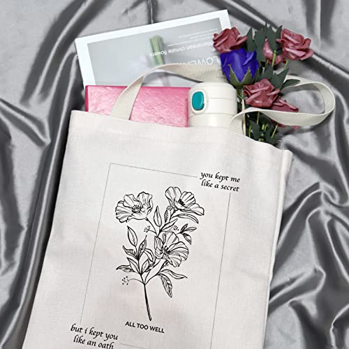 GJTIM Song Lyrics Gift Music Lover Merchandise Music Album Gift Song Inspired Tote Bag Singer Album Gift Bag for Singer TS Fans (You Kept Me Tote)