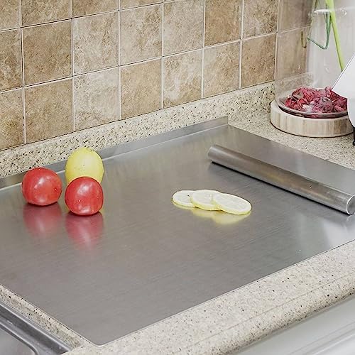 BILLAMB Stainless Steel Cutting Boards for The Kitchen, Suitable for Meat, Fruits, Vegetables, Bread, and Baking Large-sized Cutting Boards (40 x 30cm/15.7 x 11.8 in)