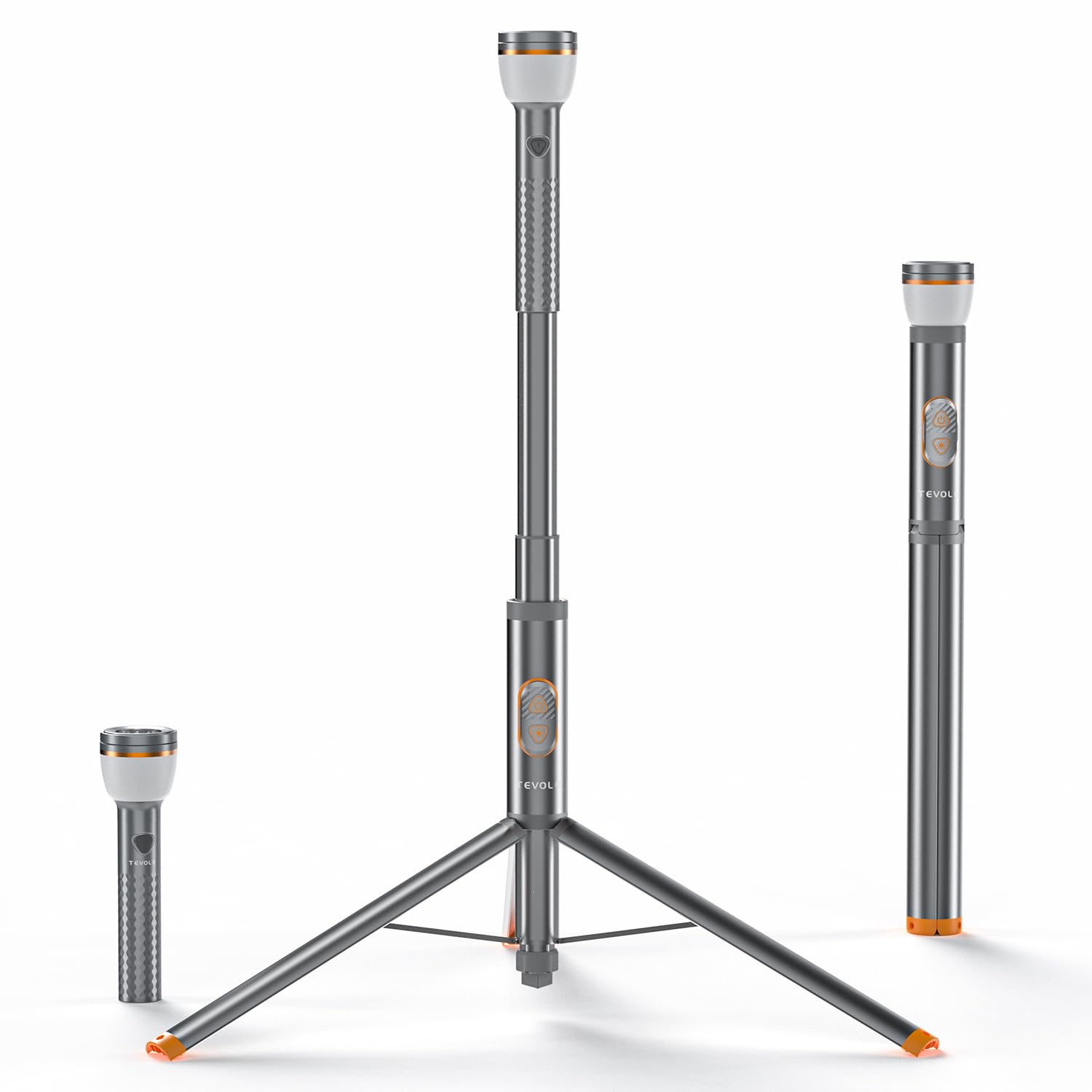 TEVOLE Camping Light Telescopic & Collapsible: 800 Lumens IP65 Waterproof Smart Remote Magnetic Base USB Rechargeable Battery Adjustable Height for Outdoor Adventure Hiking Emergency Lighting