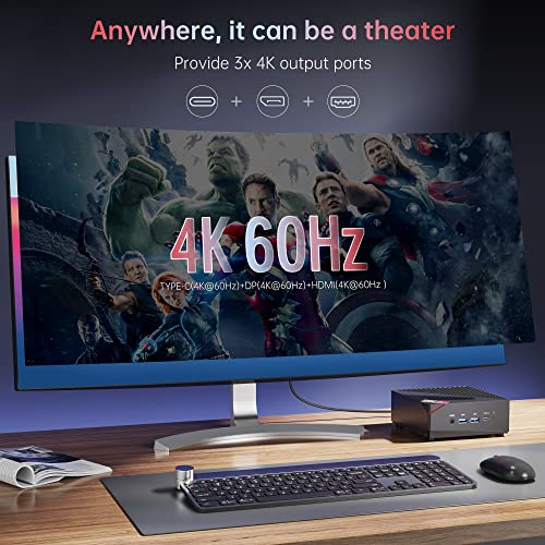 KAMRUI Mini PC AM06PRO, AMD Ryzen 5 5500U(6C/12T, up to 4.0 GHz), Mini Tower PC 16GB DDR4 512GB M.2 2280 NVME SSD Mini Desktop Computer, Support 2.5 Inch HDD Dual Ethernet HDMI/Type-C/Wifi5