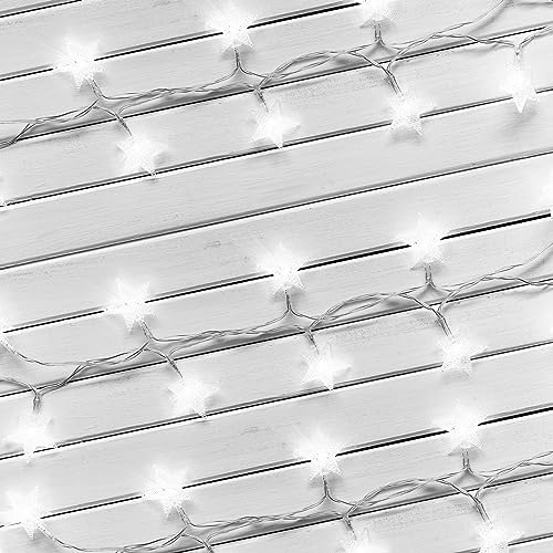 Star String Lights 100 LED Cool White Fairy Lights for Bedroom Party Wedding Xmas Holiday Light Decorations 49 Ft Waterproof Plug in for Indoor Outdoor 8 Modes Christmas Lights