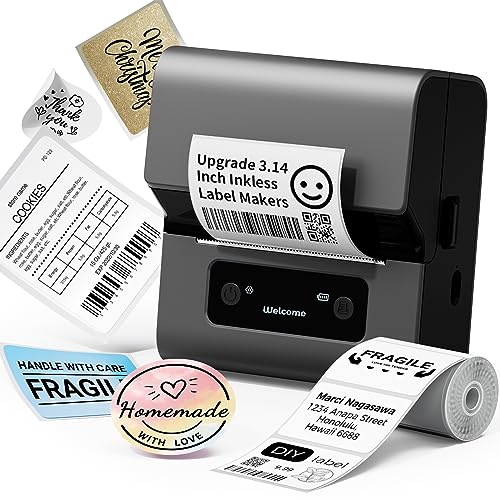 Goknu M221 Label Maker-Flagship’s Advanced 3Inch Bluetooth Thermal Label Printer, Print Clearer & Sharper, for Address, Barcode, Ingredient,Crafts, Label Printer for Small Business, for Phone & PC