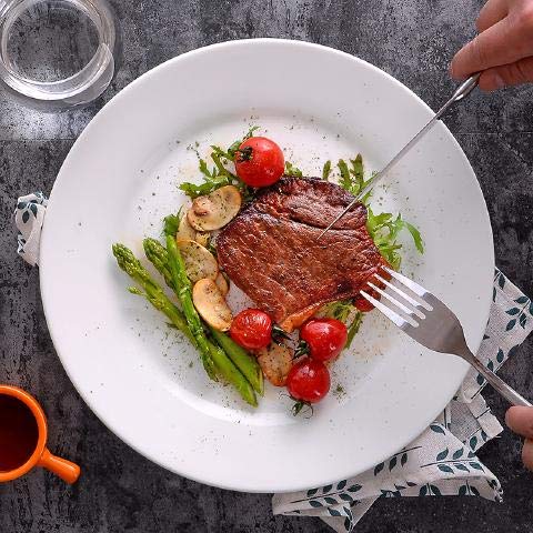 EasyDancing 6pcs Salad Dessert Plate 7.5inch White Porcelain Dinner with Round Flat Design Good for the Gift