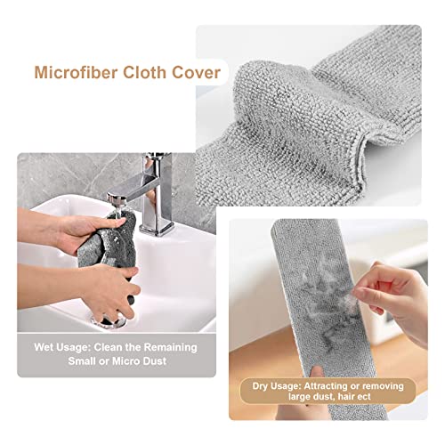 Extendable Gap Mop Dust Cleaner, Under Furniture, Fridge & Appliance Microfiber Hand Duster, Extension Pole Dust Scrub Brush for Damp and Dry, Cleaning Supplies Tools for Bedroom Bed Sofa Kitchen