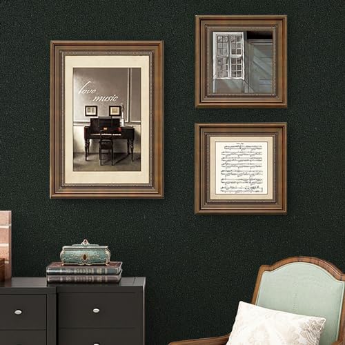 Qianglive Peel and Stick Foam Cotton Self-Adhesive Textured Wallpaper Thick Wallpaper Dark Green Vinyl Wall Paper for Wall Decor Children's Room 17.3"× 78.7"/9.5sq ft