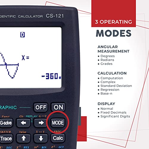 Scientific Calculator with Graphic Functions - Multiple Modes with Intuitive Interface - Perfect for Beginner and Advanced Courses, High School or College