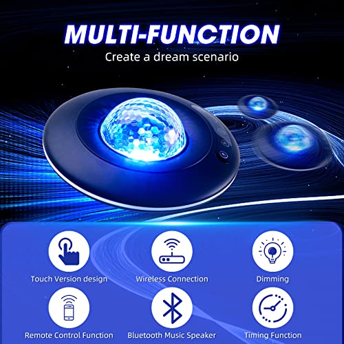 LooEooDoo LED Star Projector Light, Galaxy Lighting, Moon Nebula Night Lamp with Base, Remote Control and Battery Operated for Gaming Room, Home Theater, Bedroom, or Mood Ambiance (Blue)