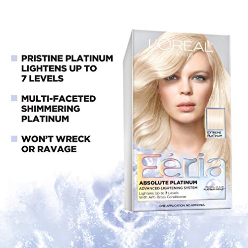 L'Oreal Paris Feria Multi-Faceted Shimmering Permanent Hair Color, Extreme Platinum, Pack of 2