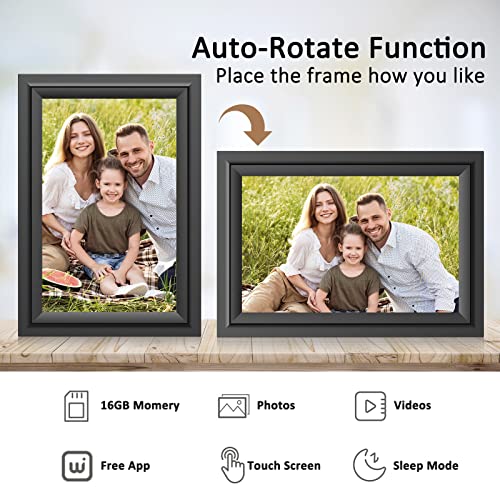 SAMMIX Digital Picture Frame, 10.1 Inch WiFi Digital Photo Frame, IPS HD Touch Screen Electronic Picture Frame, 16GB Storage, Slideshow, Easy to Share Photos and Video via Uhale APP, Gifts for Family