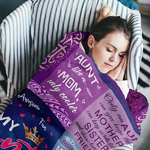 Gevuto Aunt Gifts from Niece Blanket, Best Aunt Ever Throw 50"x60", Mother's Day Christmas Birthday Presents for Auntie, Auntie Gifts for Women