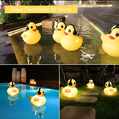 Floating Solar Pool Lights, 16 inch Waterproof Pool Lights that Float, Light up LED Pool Accessories, Glow Duck Pool Light, Inflatable Solar Powered Floating Light for Pools,Pond,Hot tub,Party-2pcs