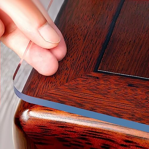 OstepDecor Clear Table Cover 2mm Thick, 36 x 84 Inch Table Protector for Dining Room Table, Clear Table Cloth Protector, Plastic Table Pad, Clear Vinyl Tablecloth Protector for Kitchen Wood Table